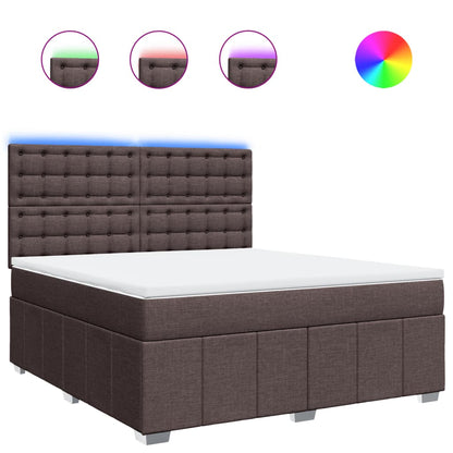 Box Spring Postel S Matrací Tmavě Hnědá 180X200 Cm Textil
