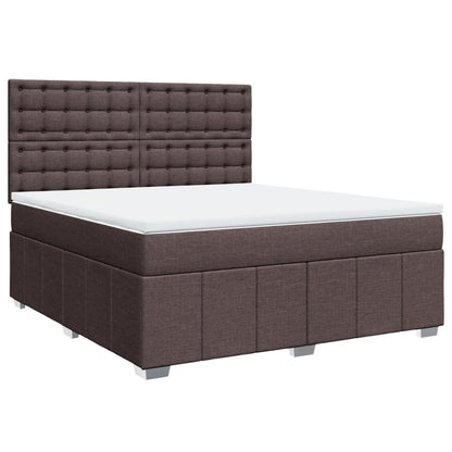 Box Spring Postel S Matrací Tmavě Hnědá 180X200 Cm Textil