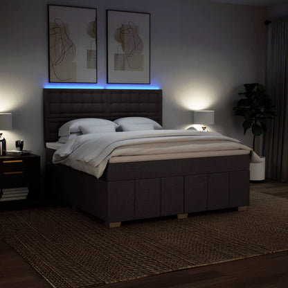 Box Spring Postel S Matrací Tmavě Hnědá 180X200 Cm Textil