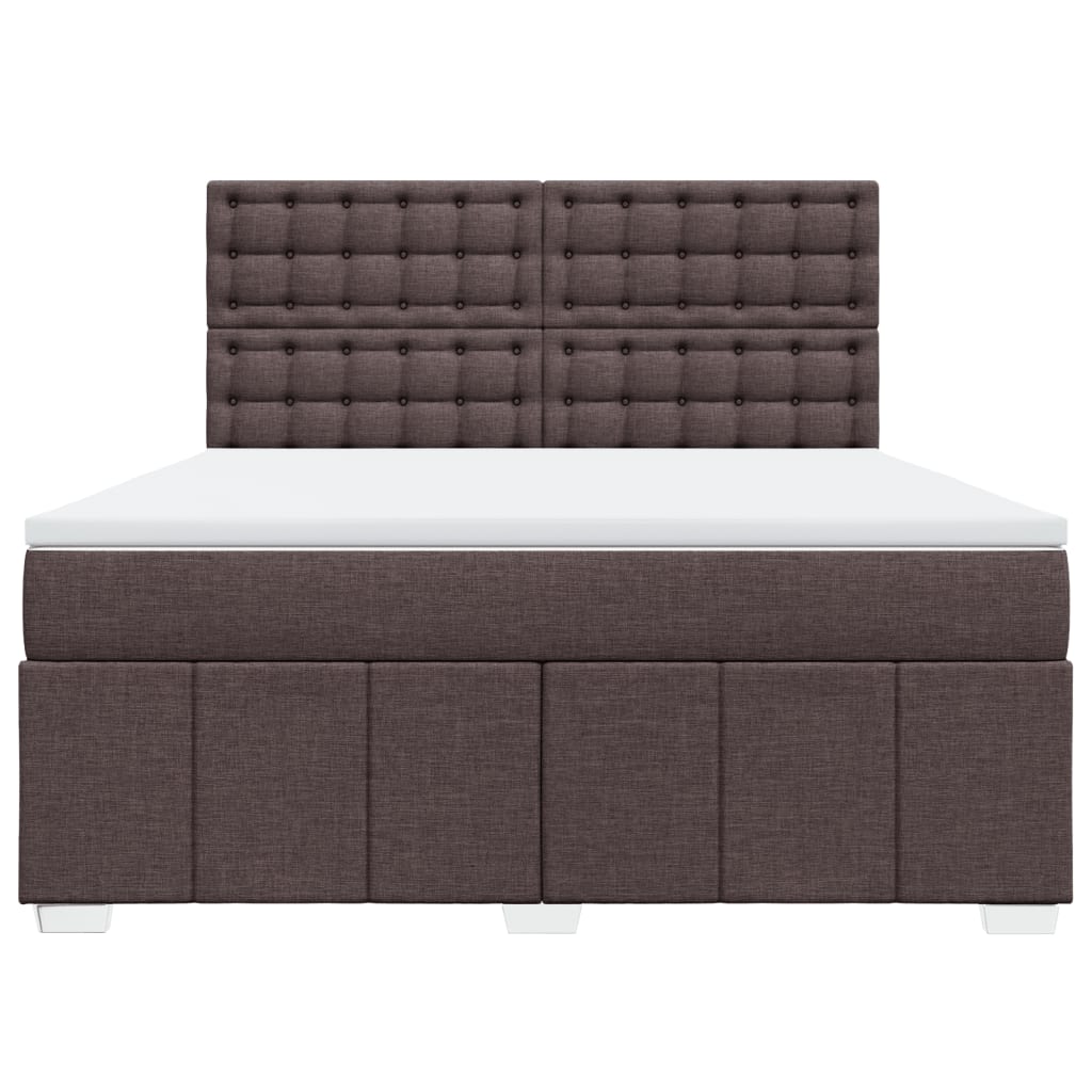 Box Spring Postel S Matrací Tmavě Hnědá 180X200 Cm Textil