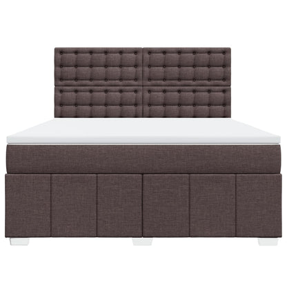 Box Spring Postel S Matrací Tmavě Hnědá 180X200 Cm Textil