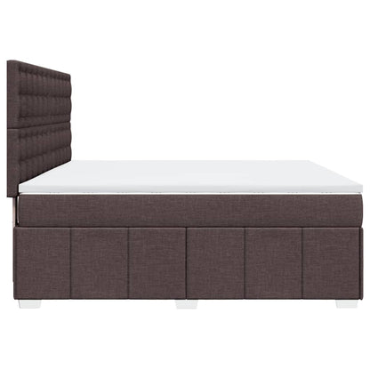 Box Spring Postel S Matrací Tmavě Hnědá 180X200 Cm Textil