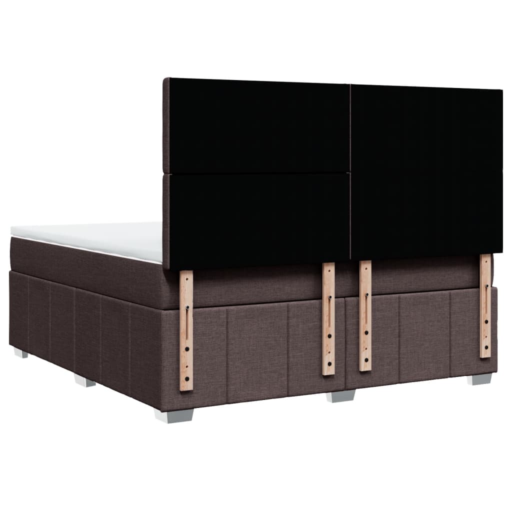 Box Spring Postel S Matrací Tmavě Hnědá 180X200 Cm Textil