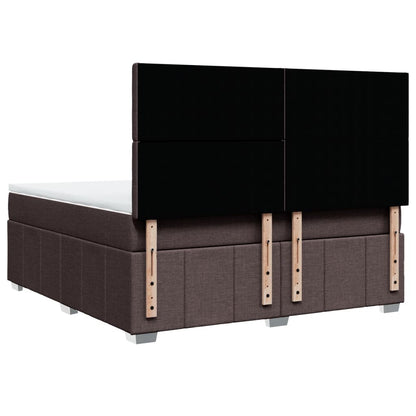 Box Spring Postel S Matrací Tmavě Hnědá 180X200 Cm Textil
