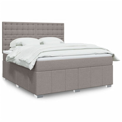 Box Spring Postel S Matrací Textil Taupe
