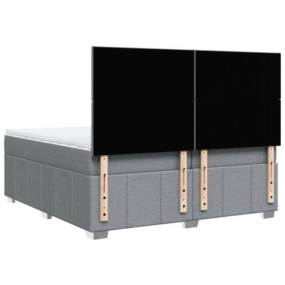 Box Spring Postel S Matrací Světle Šedá 200 X 200 Cm Textil