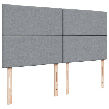 Box Spring Postel S Matrací Světle Šedá 200 X 200 Cm Textil