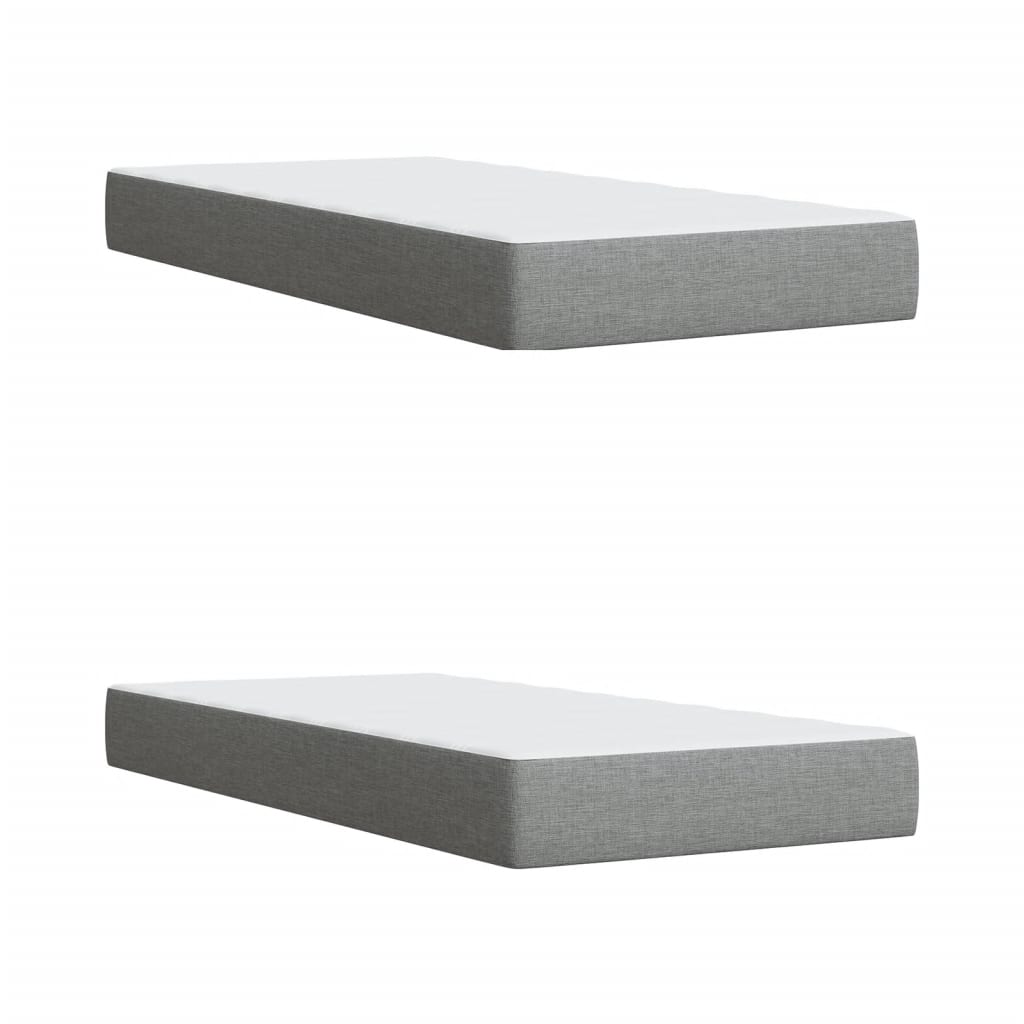 Box Spring Postel S Matrací Světle Šedá 200 X 200 Cm Textil