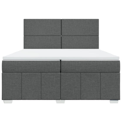 Box Spring Postel S Matrací Tmavě Šedá 200X200 Cm Textil