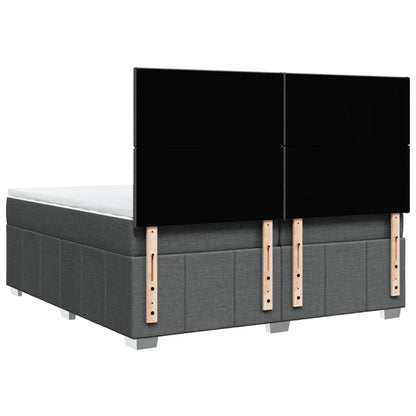 Box Spring Postel S Matrací Tmavě Šedá 200X200 Cm Textil