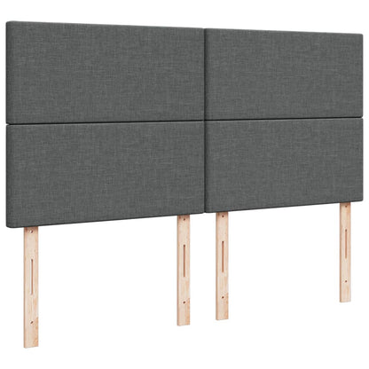 Box Spring Postel S Matrací Tmavě Šedá 200X200 Cm Textil
