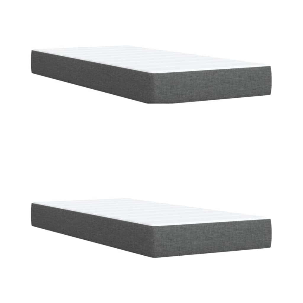 Box Spring Postel S Matrací Tmavě Šedá 200X200 Cm Textil