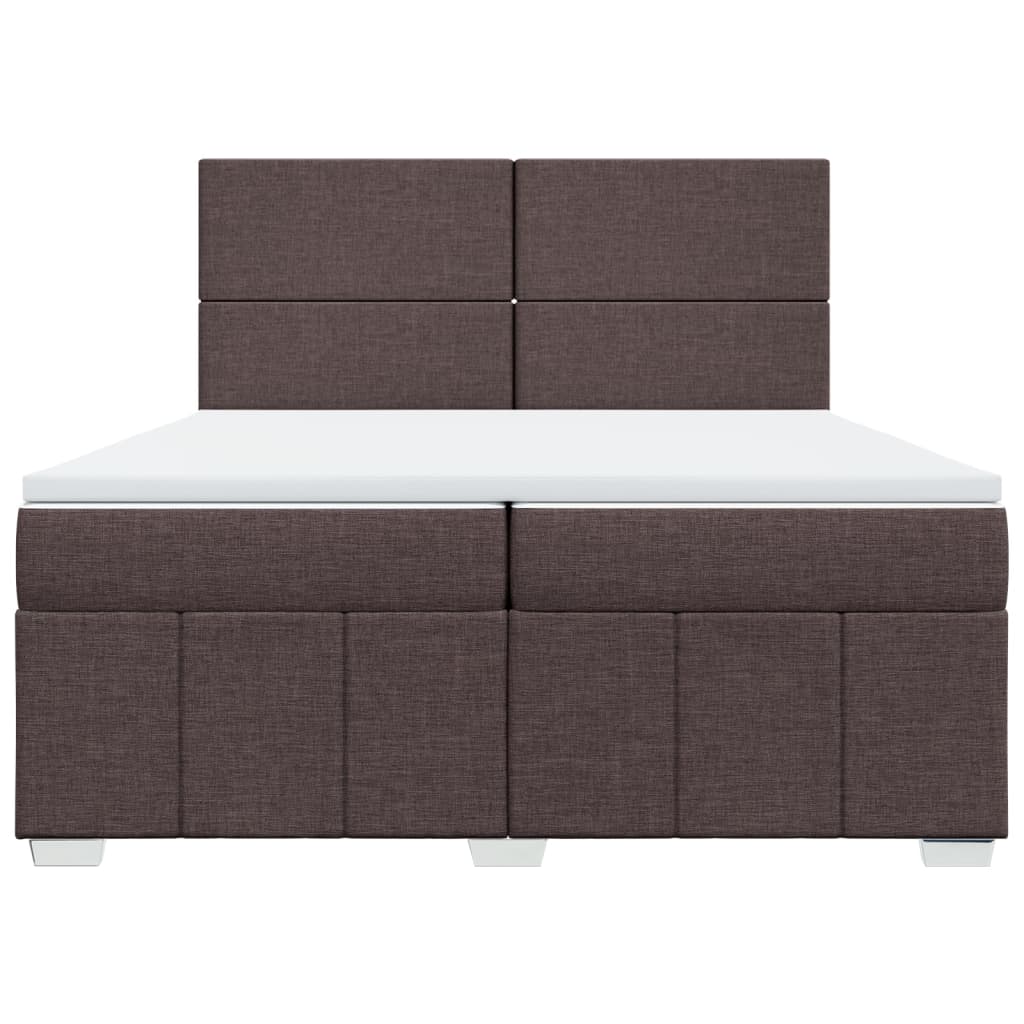 Box Spring Postel S Matrací Tmavě Hnědá 200X200 Cm Textil