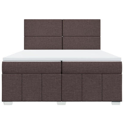 Box Spring Postel S Matrací Tmavě Hnědá 200X200 Cm Textil
