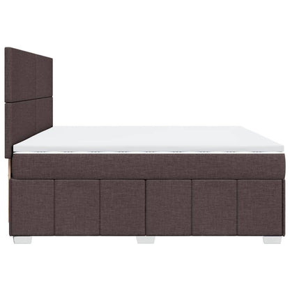 Box Spring Postel S Matrací Tmavě Hnědá 200X200 Cm Textil