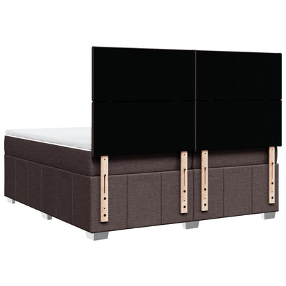Box Spring Postel S Matrací Tmavě Hnědá 200X200 Cm Textil
