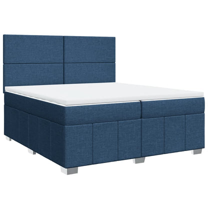 Box Spring Postel S Matrací Modrá 200X200 Cm Textil