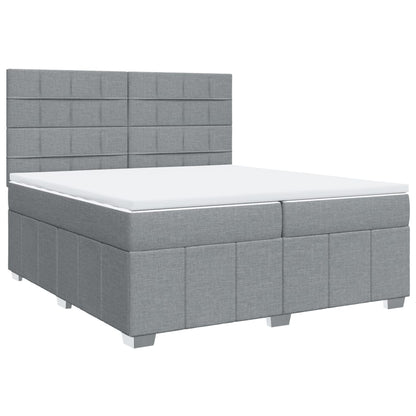 Box Spring Postel S Matrací Světle Šedá 200 X 200 Cm Textil