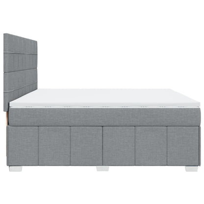 Box Spring Postel S Matrací Světle Šedá 200 X 200 Cm Textil