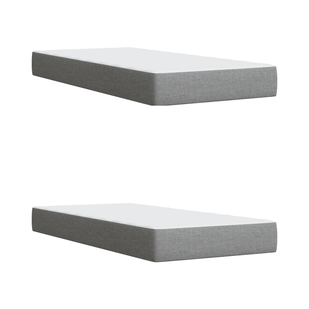 Box Spring Postel S Matrací Světle Šedá 200 X 200 Cm Textil