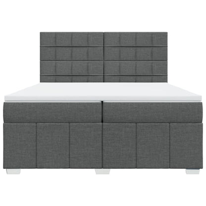 Box Spring Postel S Matrací Tmavě Šedá 200X200 Cm Textil
