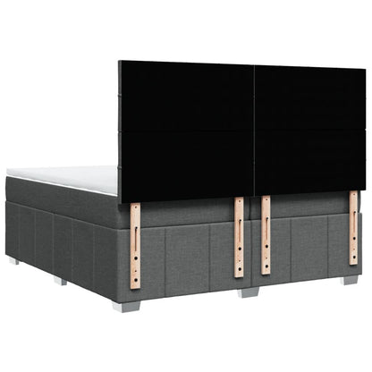 Box Spring Postel S Matrací Tmavě Šedá 200X200 Cm Textil