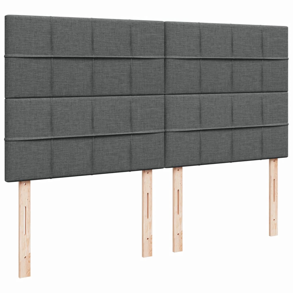 Box Spring Postel S Matrací Tmavě Šedá 200X200 Cm Textil