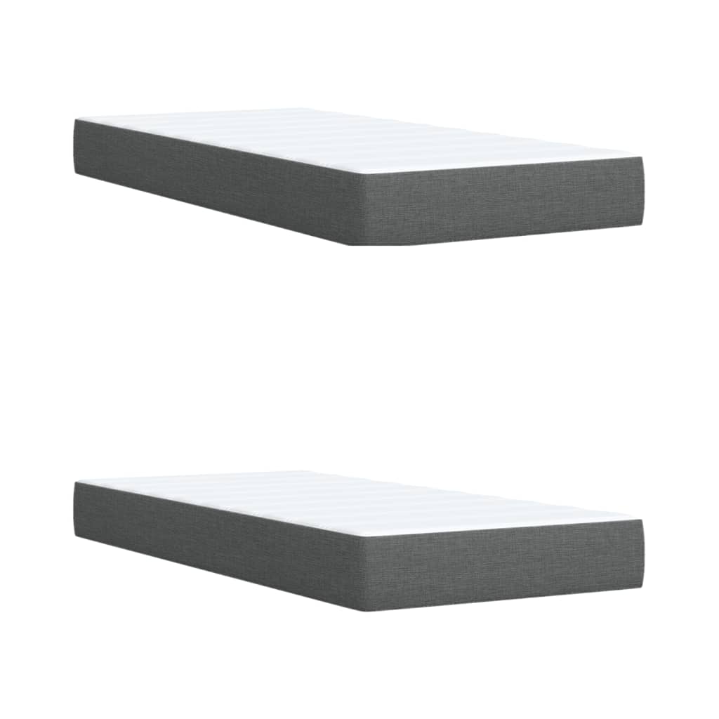 Box Spring Postel S Matrací Tmavě Šedá 200X200 Cm Textil
