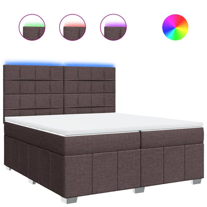 Box Spring Postel S Matrací Tmavě Hnědá 200X200 Cm Textil