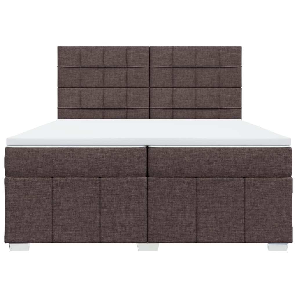 Box Spring Postel S Matrací Tmavě Hnědá 200X200 Cm Textil
