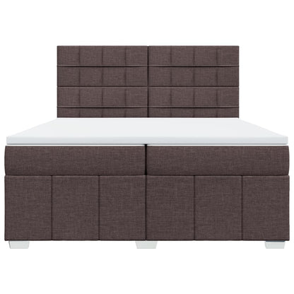 Box Spring Postel S Matrací Tmavě Hnědá 200X200 Cm Textil