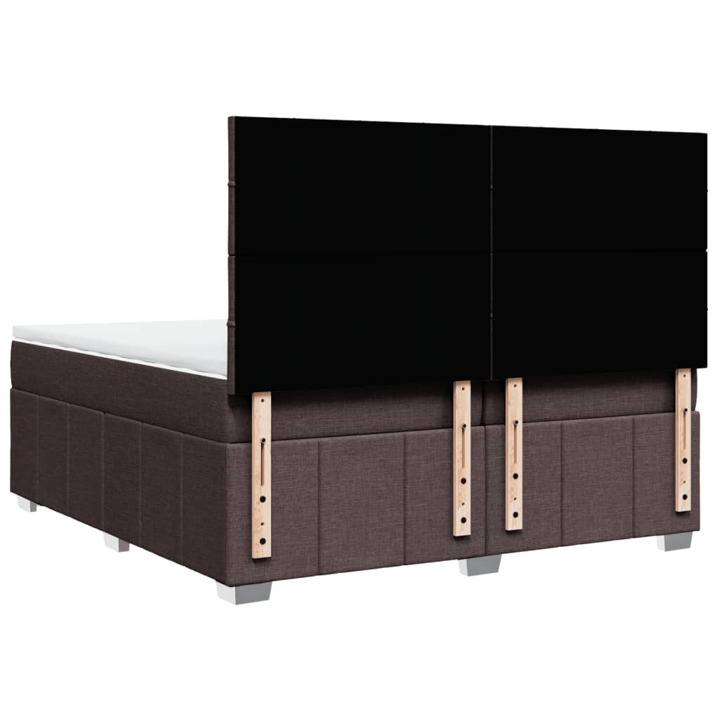 Box Spring Postel S Matrací Tmavě Hnědá 200X200 Cm Textil