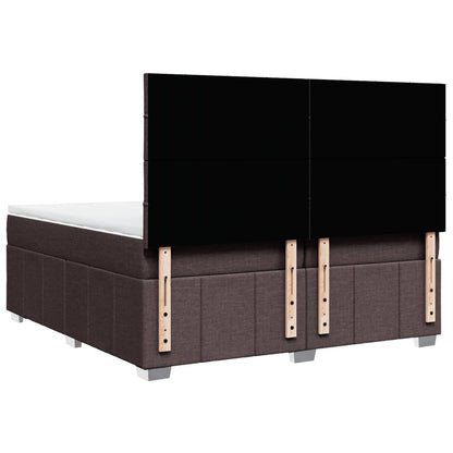 Box Spring Postel S Matrací Tmavě Hnědá 200X200 Cm Textil