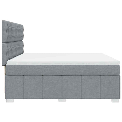 Box Spring Postel S Matrací Světle Šedá 200 X 200 Cm Textil
