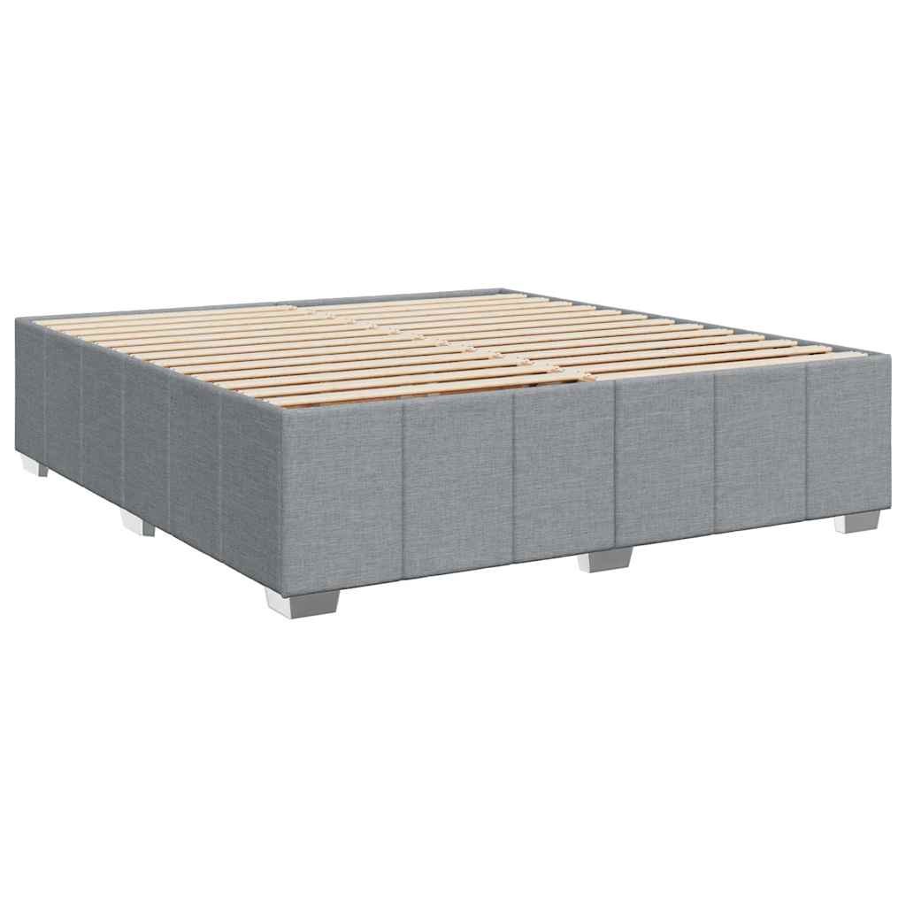 Box Spring Postel S Matrací Světle Šedá 200 X 200 Cm Textil