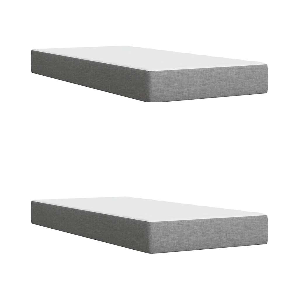 Box Spring Postel S Matrací Světle Šedá 200 X 200 Cm Textil