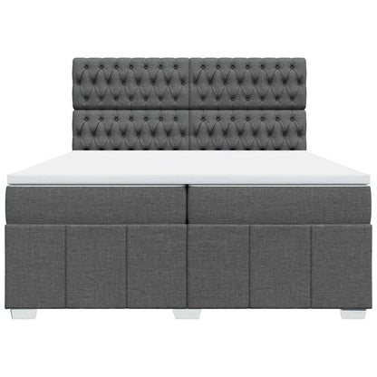 Box Spring Postel S Matrací Tmavě Šedá 200X200 Cm Textil