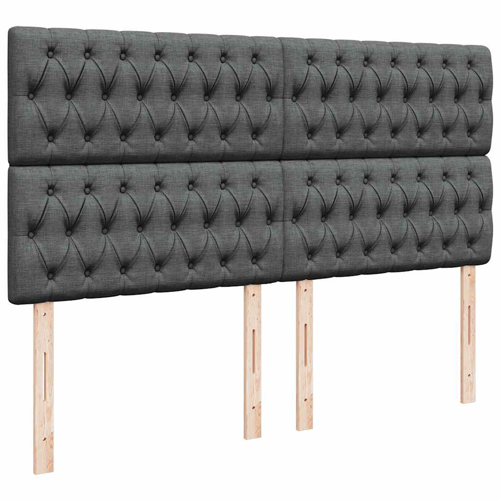 Box Spring Postel S Matrací Tmavě Šedá 200X200 Cm Textil