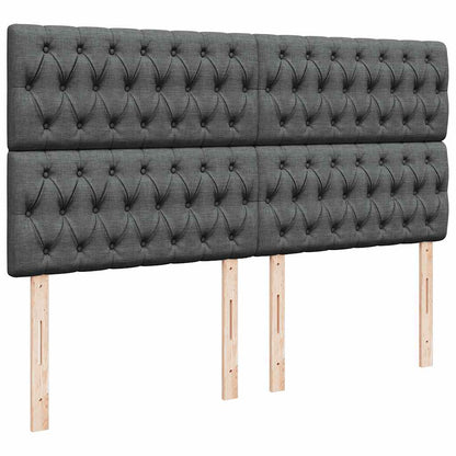 Box Spring Postel S Matrací Tmavě Šedá 200X200 Cm Textil