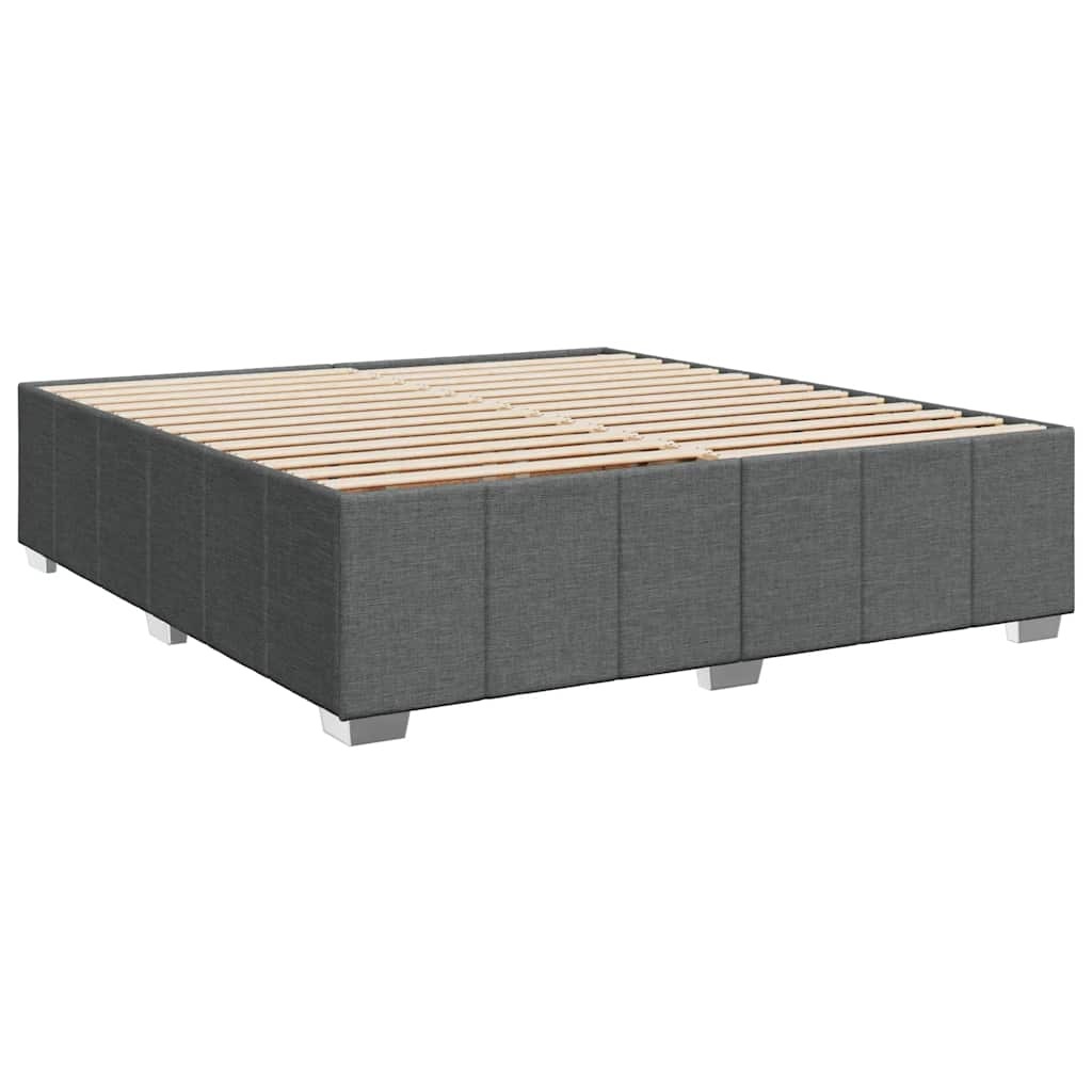 Box Spring Postel S Matrací Tmavě Šedá 200X200 Cm Textil