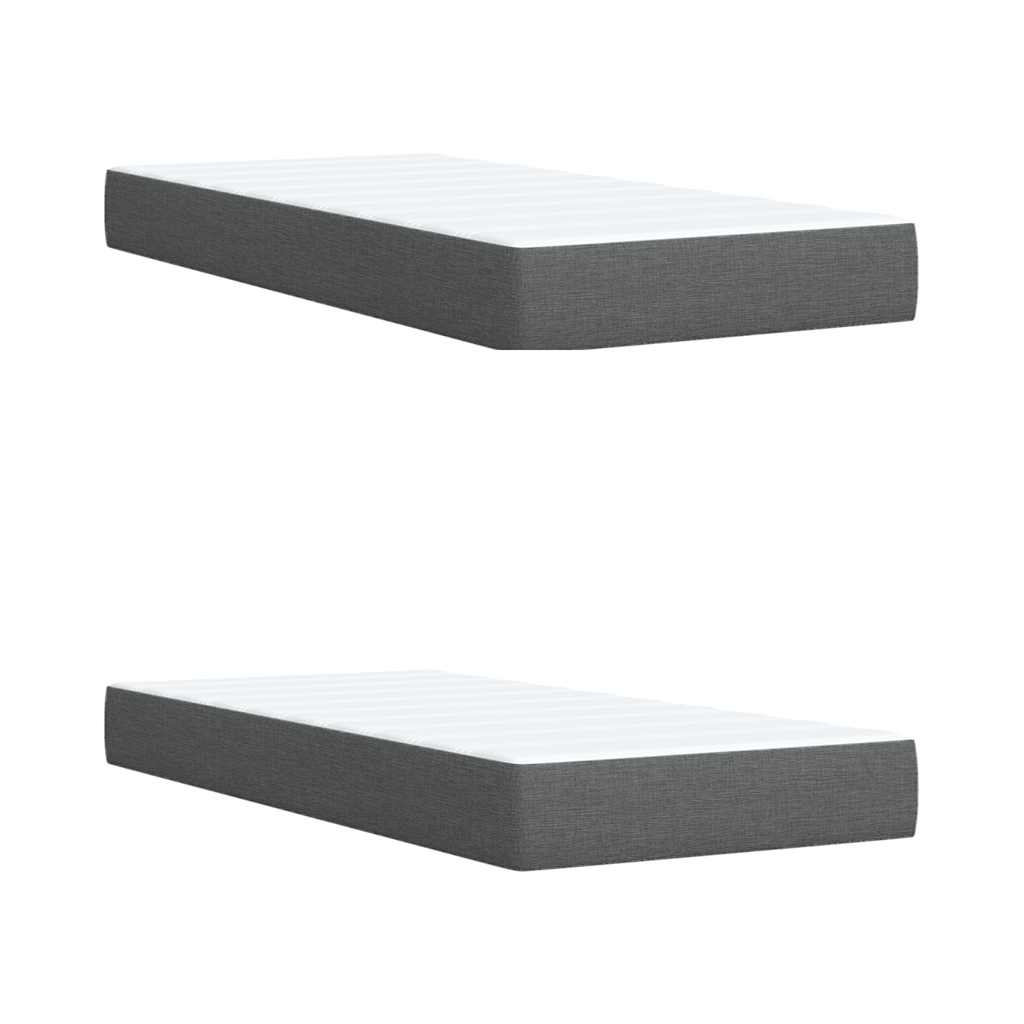 Box Spring Postel S Matrací Tmavě Šedá 200X200 Cm Textil