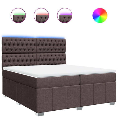 Box Spring Postel S Matrací Tmavě Hnědá 200X200 Cm Textil