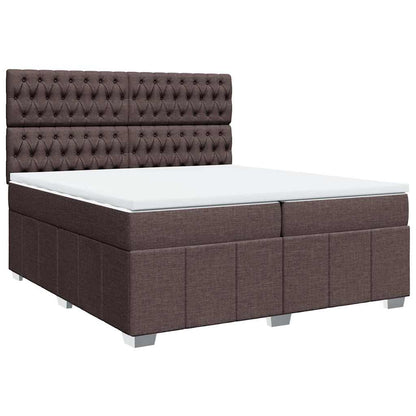 Box Spring Postel S Matrací Tmavě Hnědá 200X200 Cm Textil