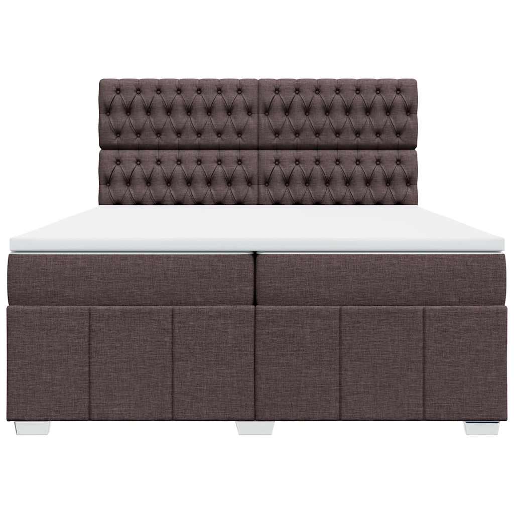 Box Spring Postel S Matrací Tmavě Hnědá 200X200 Cm Textil