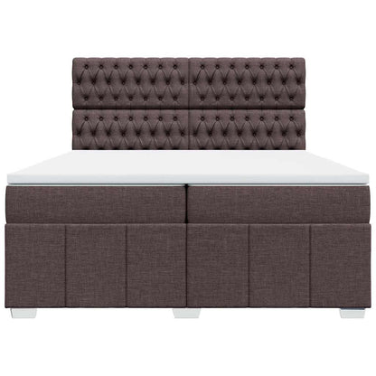 Box Spring Postel S Matrací Tmavě Hnědá 200X200 Cm Textil