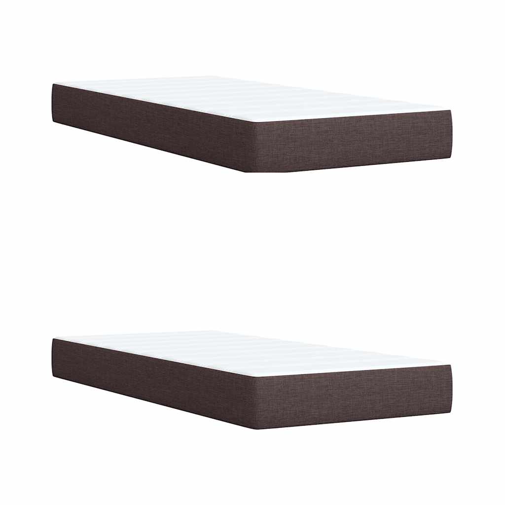 Box Spring Postel S Matrací Tmavě Hnědá 200X200 Cm Textil