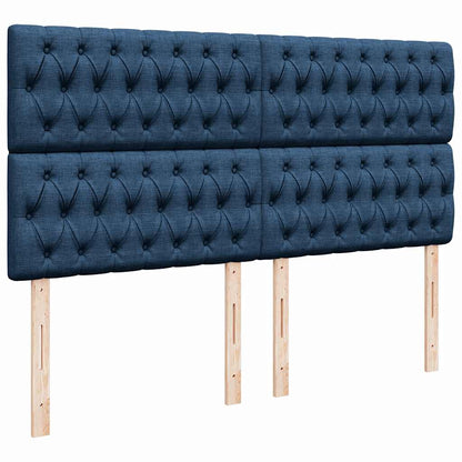 Box Spring Postel S Matrací Modrá 200X200 Cm Textil