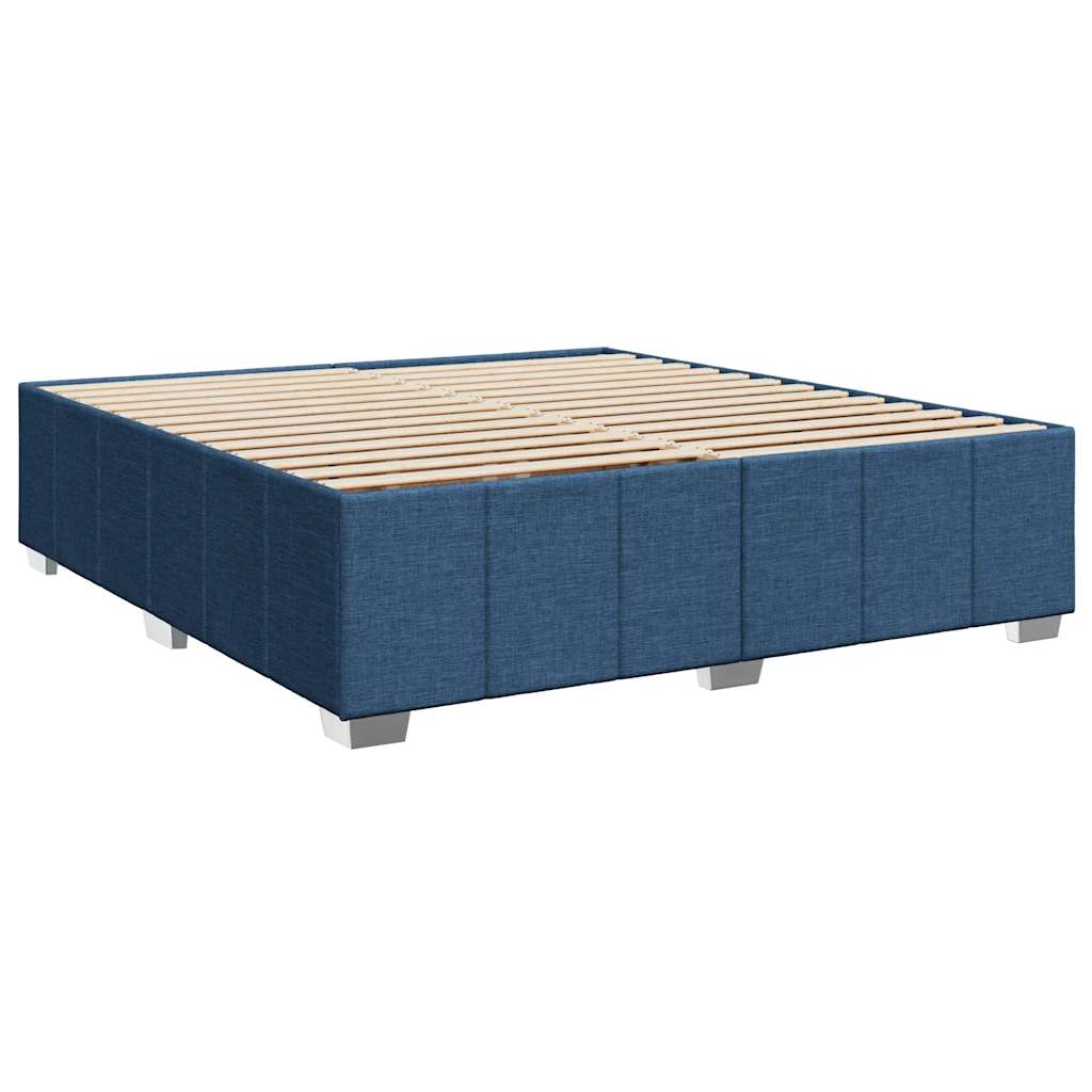 Box Spring Postel S Matrací Modrá 200X200 Cm Textil