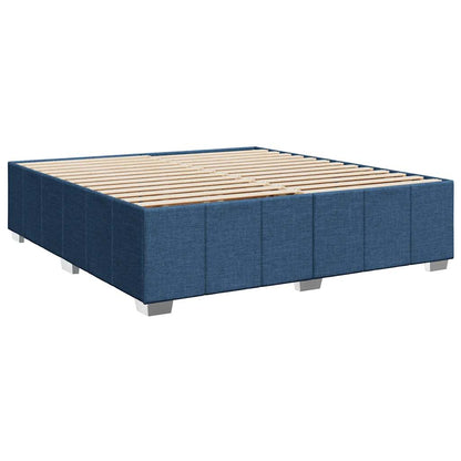 Box Spring Postel S Matrací Modrá 200X200 Cm Textil
