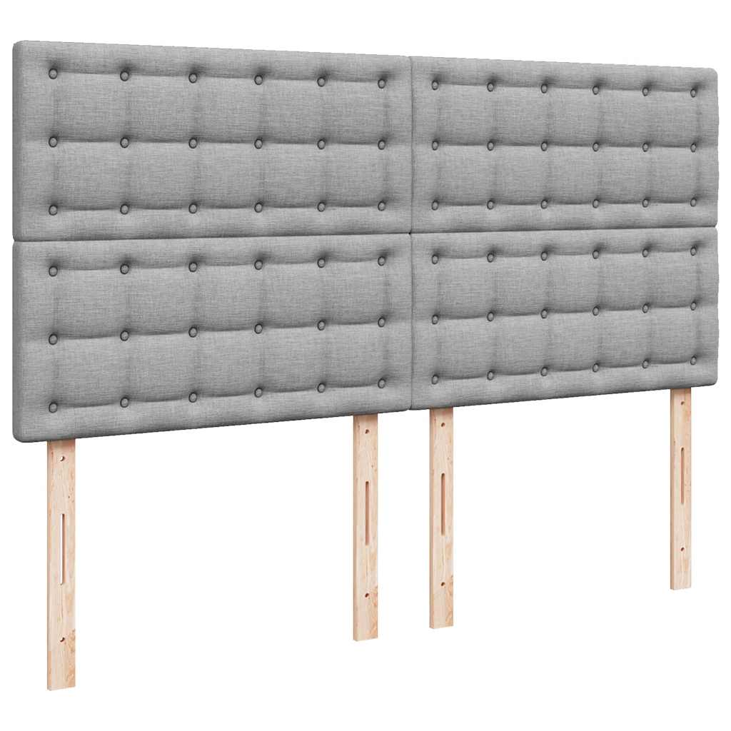 Box Spring Postel S Matrací Světle Šedá 200 X 200 Cm Textil